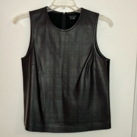 Theory Tops - Theory leather front shell